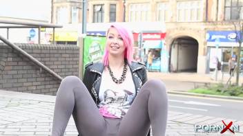 Teen cutie pissing in her pants outdoors
